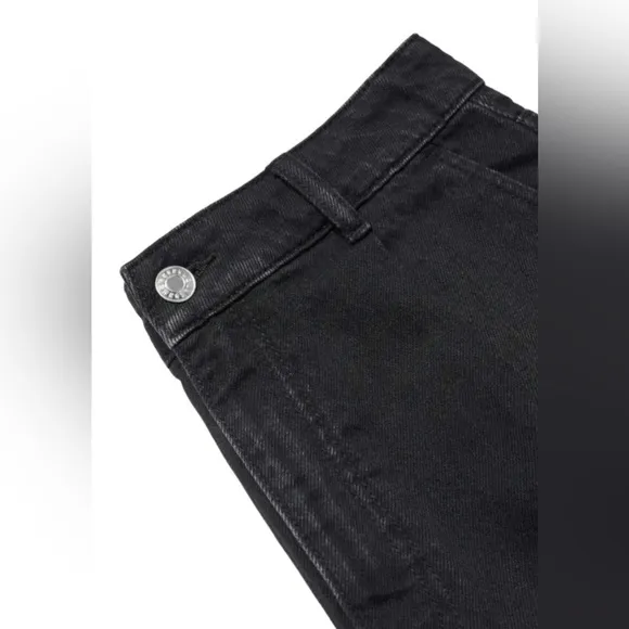 Mango - Ladies Slouchy High Waist Denim Shorts - Black. Size: 6 (US). NWT