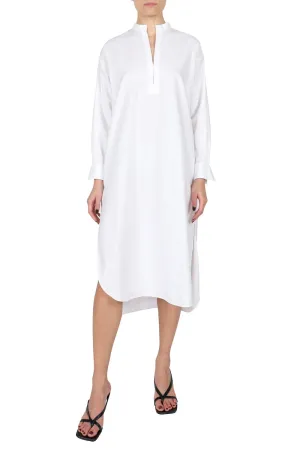 Mao Collar Cotton Dress