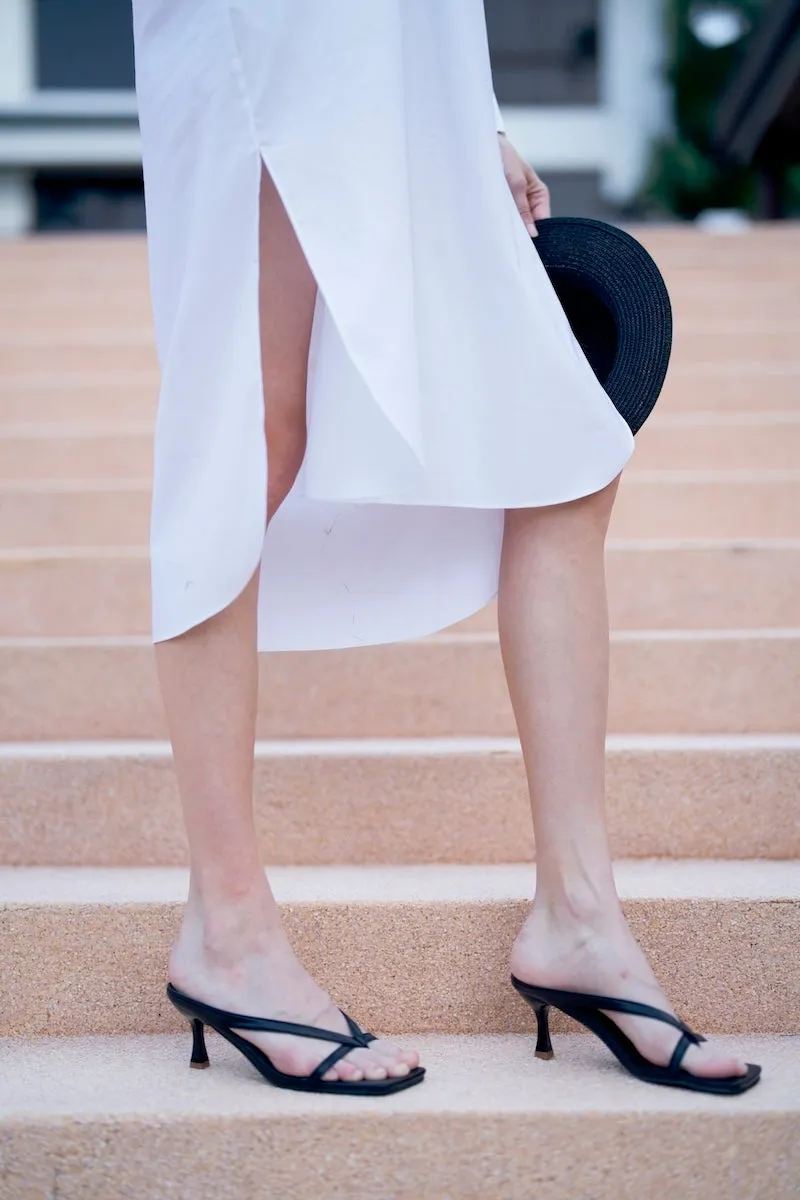 Mao Collar Cotton Dress