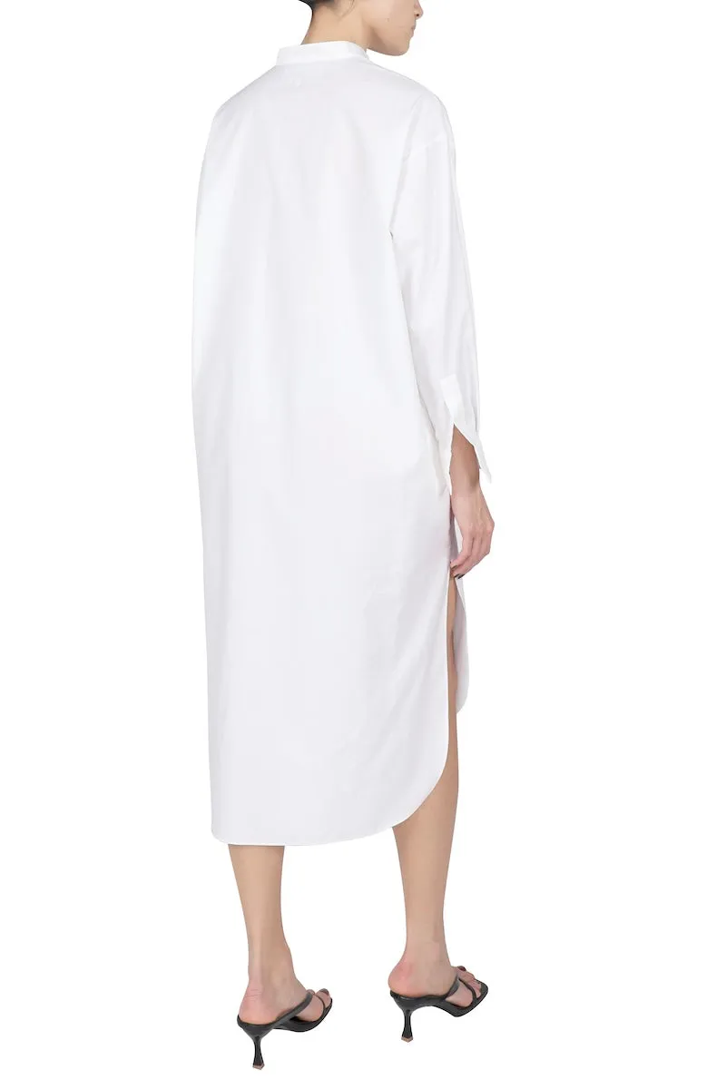 Mao Collar Cotton Dress