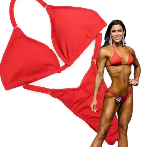 Matte Red Fit Model Competition Suit