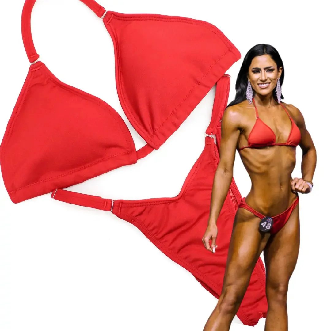 Matte Red Fit Model Competition Suit