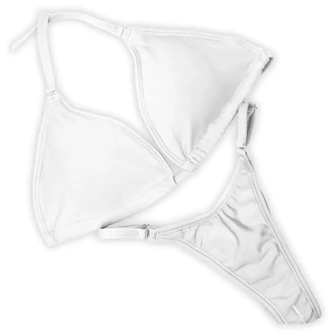 Matte White Fit Model Competition Suit