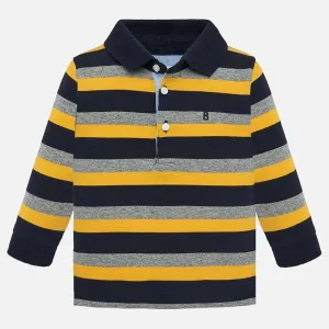 Mayoral Stripes Polo Corn Long Sleeve Shirt