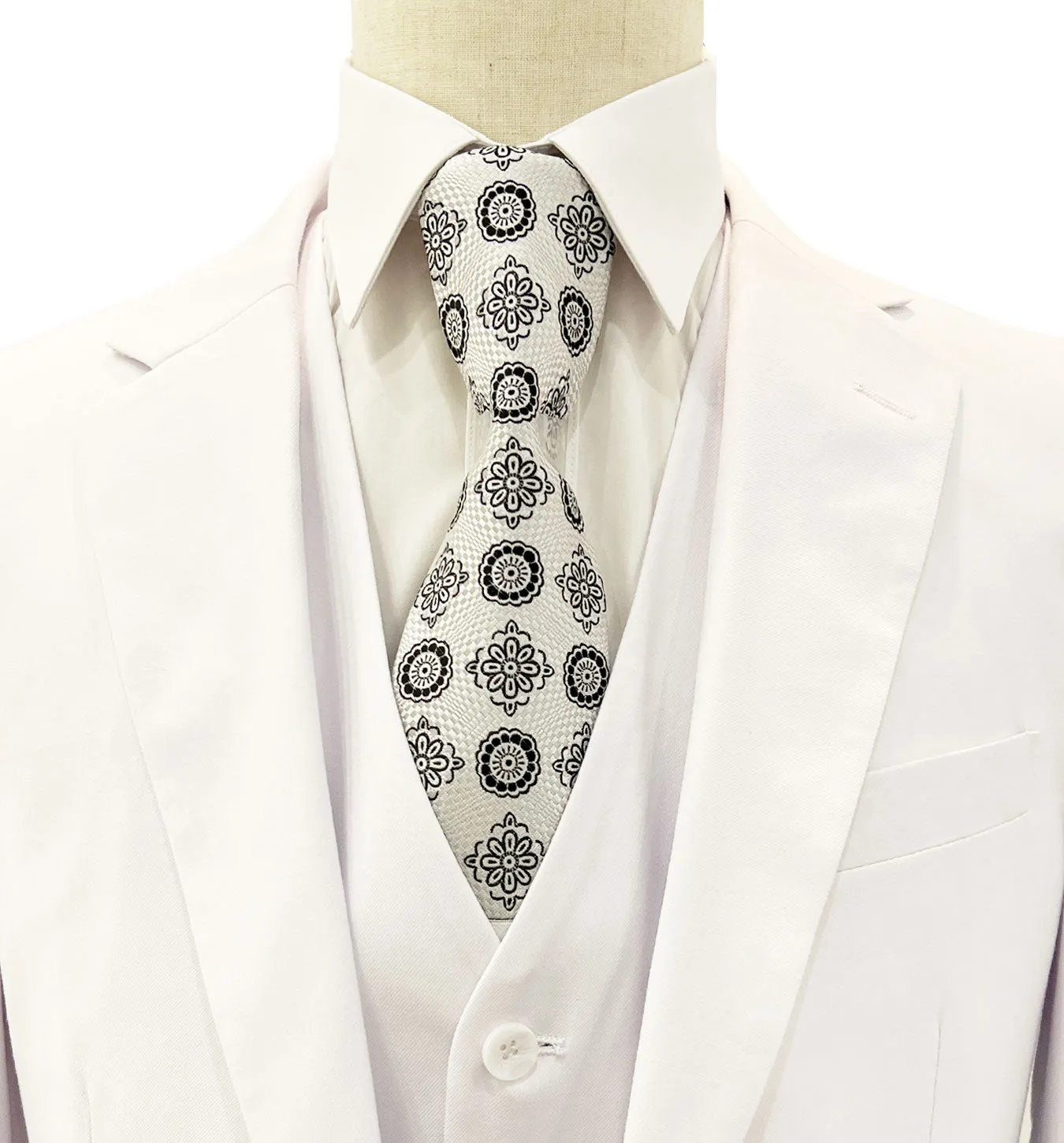 Mazari Vested Modern Fit Suit - 1500 Paris White
