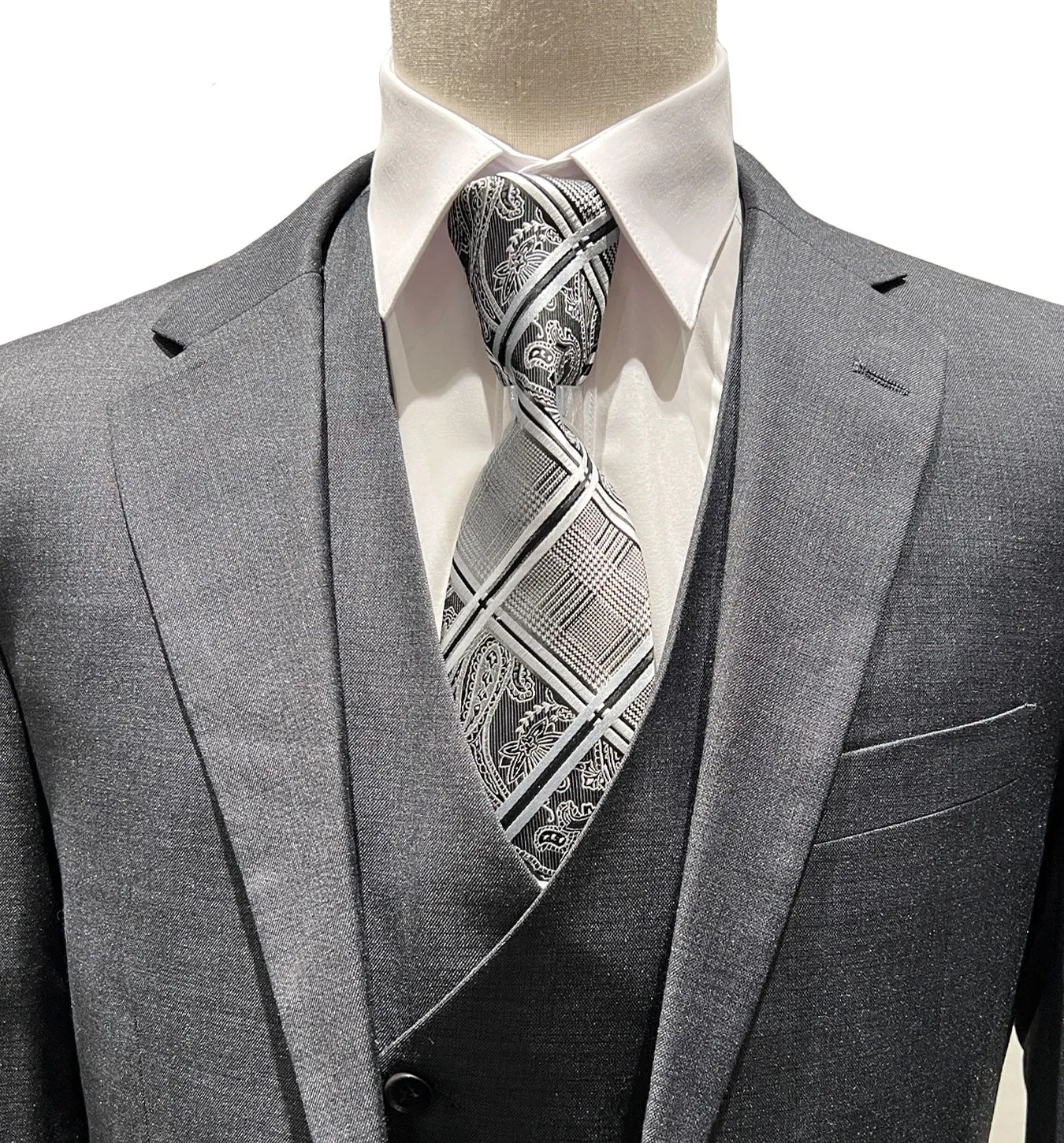 Mazari Vested Modern Fit Suit - Paris Charcoal 6100