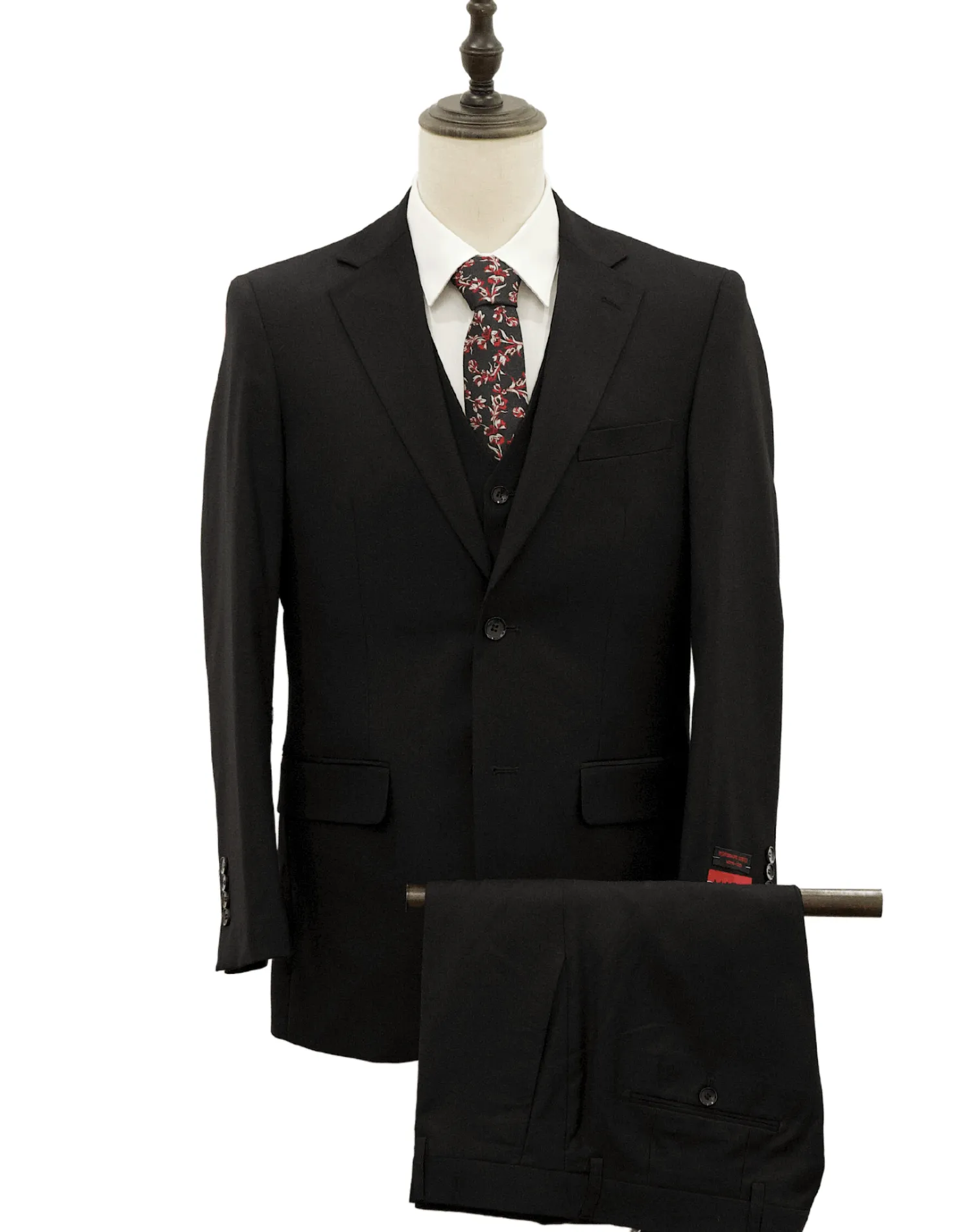 Mazari Vested Slim Fit Suit - Paris  Black 1525