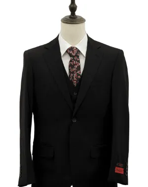Mazari Vested Slim Fit Suit - Paris  Black 1525