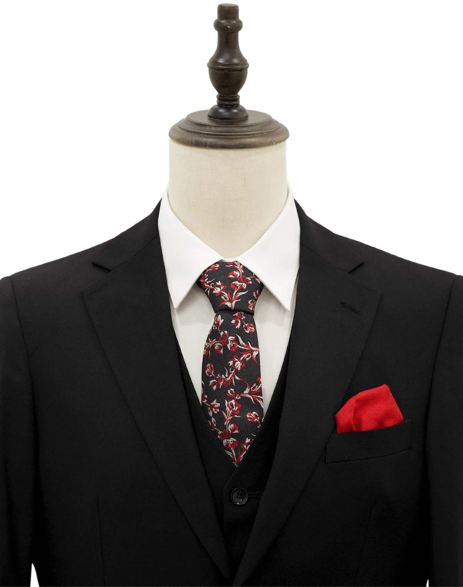 Mazari Vested Slim Fit Suit - Paris  Black 1525