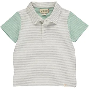 Me & Henry Halyard S/S Polo in Grey Stripe