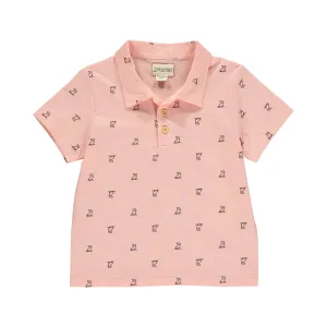 Me & Henry - Peach Henry Print Polo