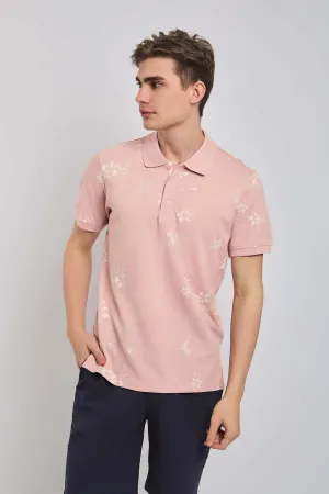 Men Polo Cotton Casual Pink
