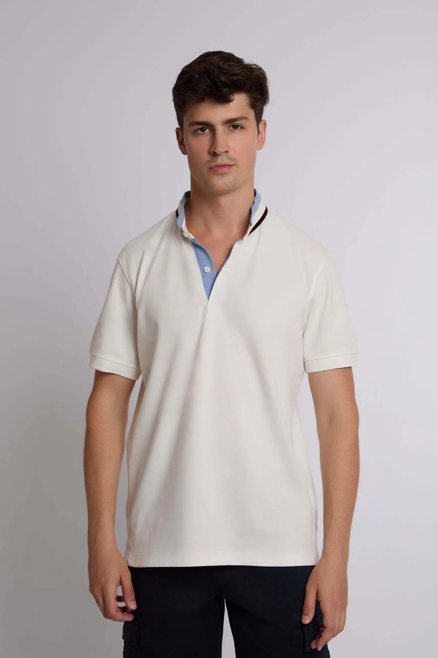 Men Shirt Regular Fit Cotton Long Sleeves Off White