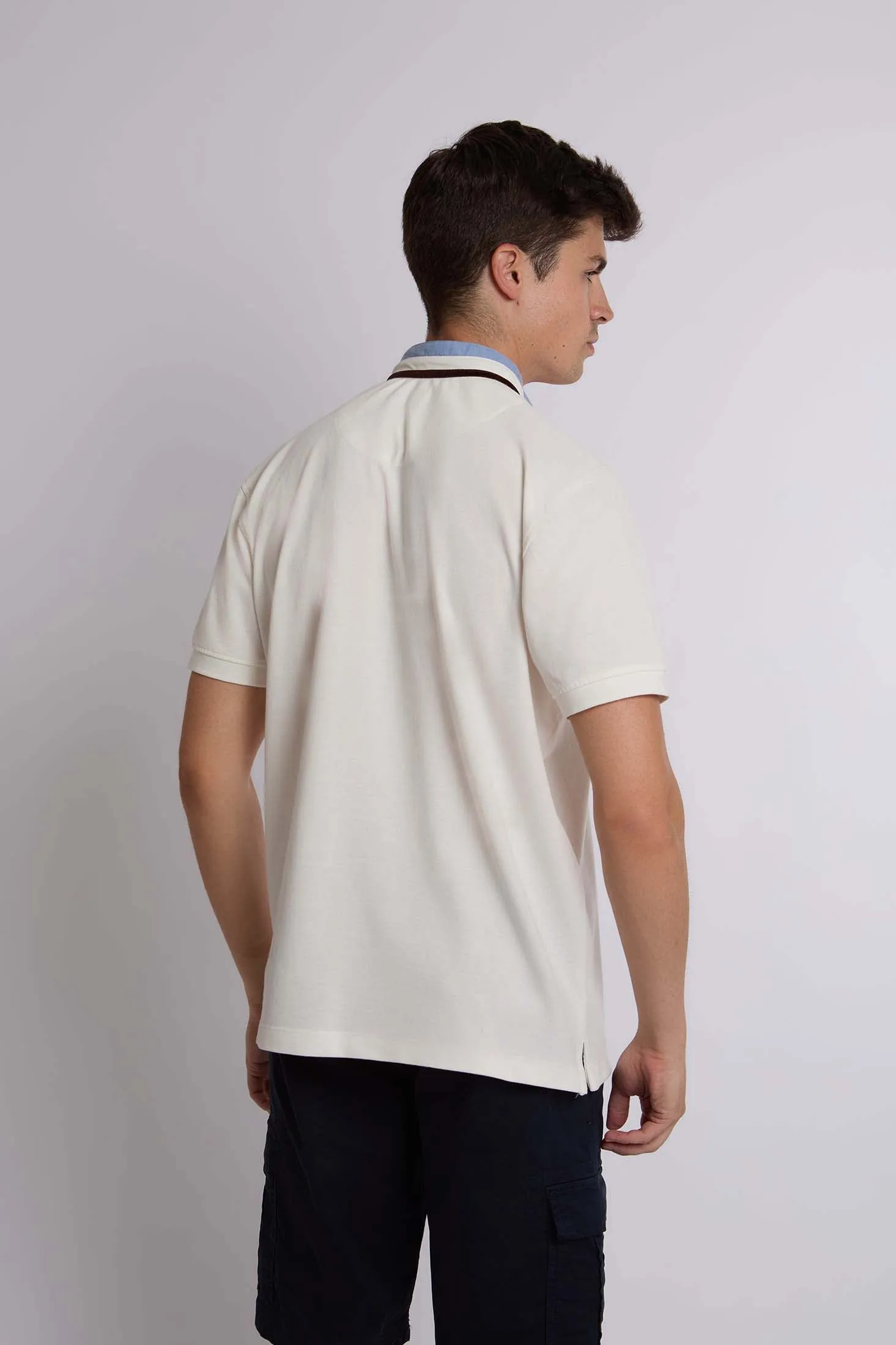 Men Shirt Regular Fit Cotton Long Sleeves Off White