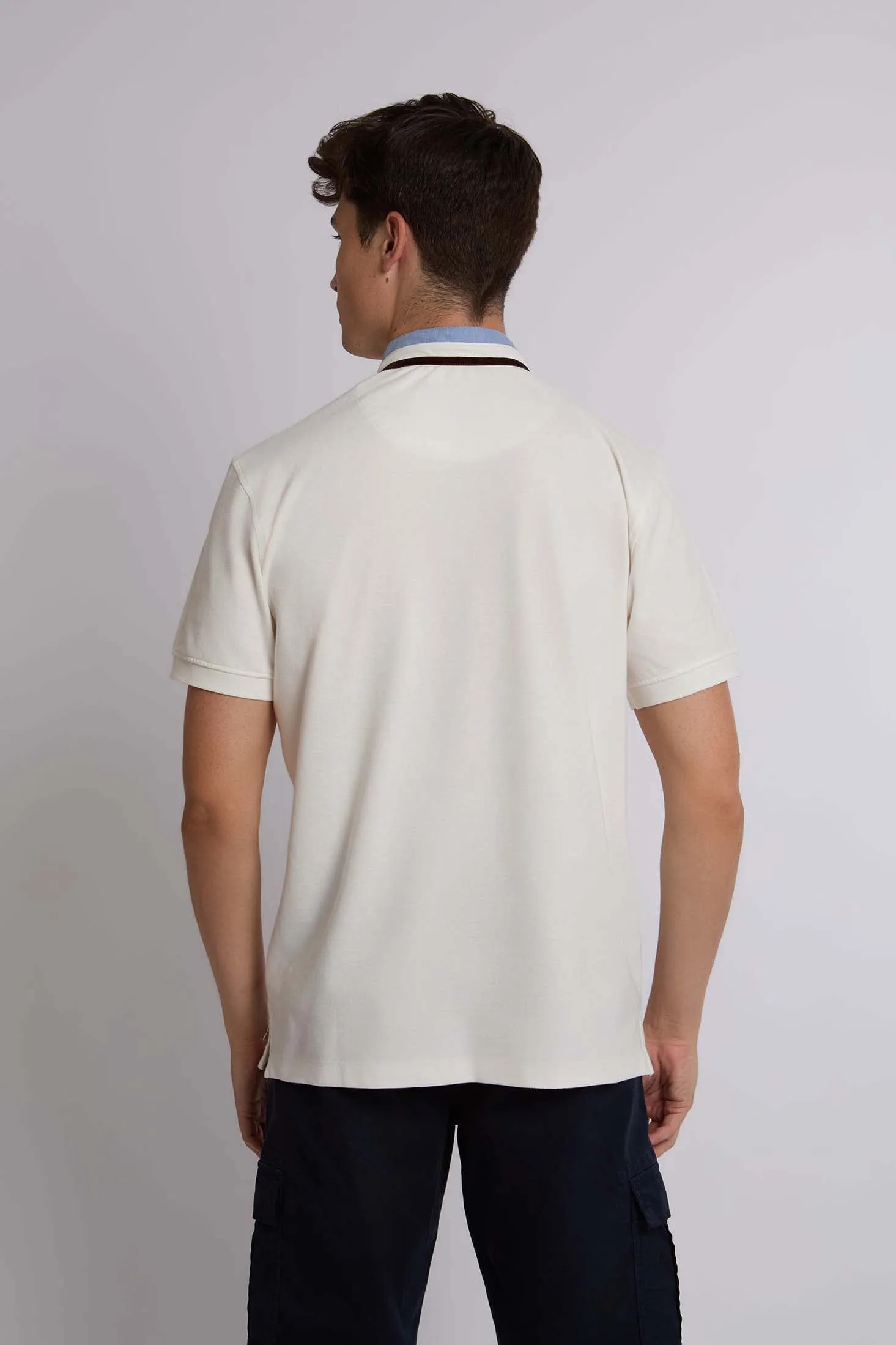 Men Shirt Regular Fit Cotton Long Sleeves Off White