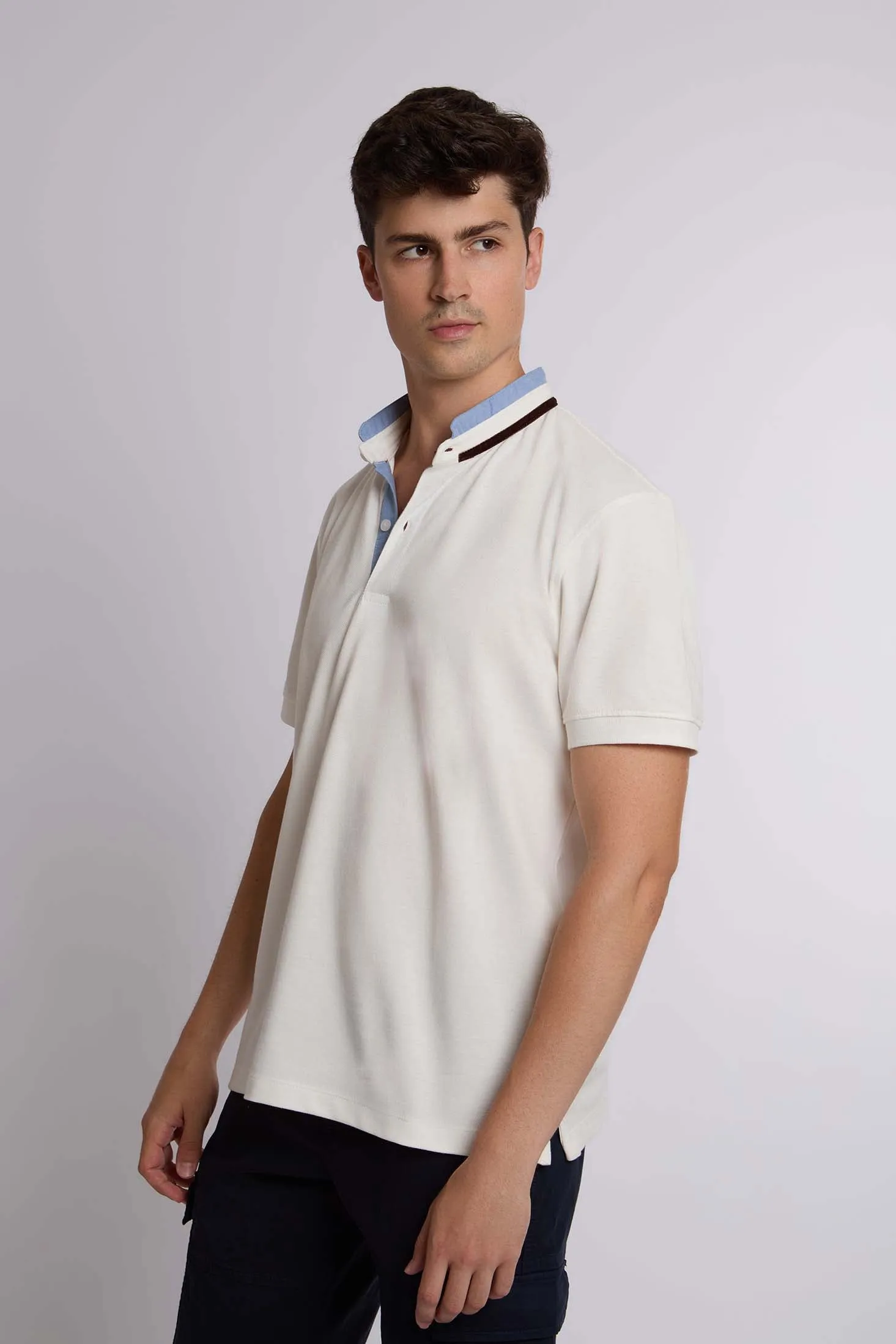 Men Shirt Regular Fit Cotton Long Sleeves Off White