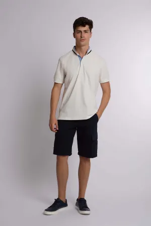 Men Shirt Regular Fit Cotton Long Sleeves Off White