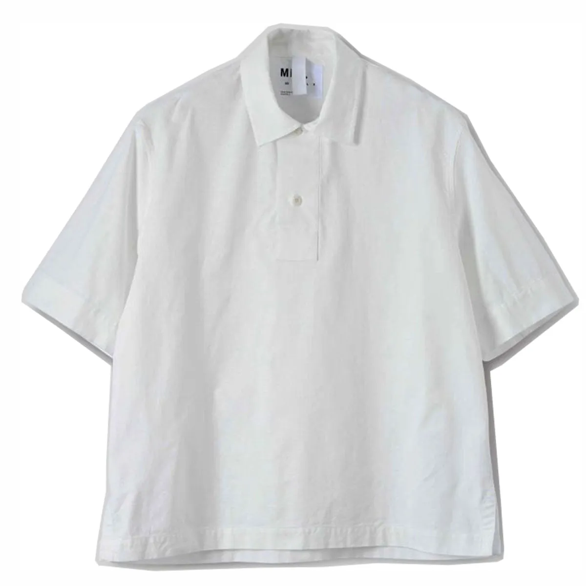 MHL Offset Placket Polo Textured Cotton White