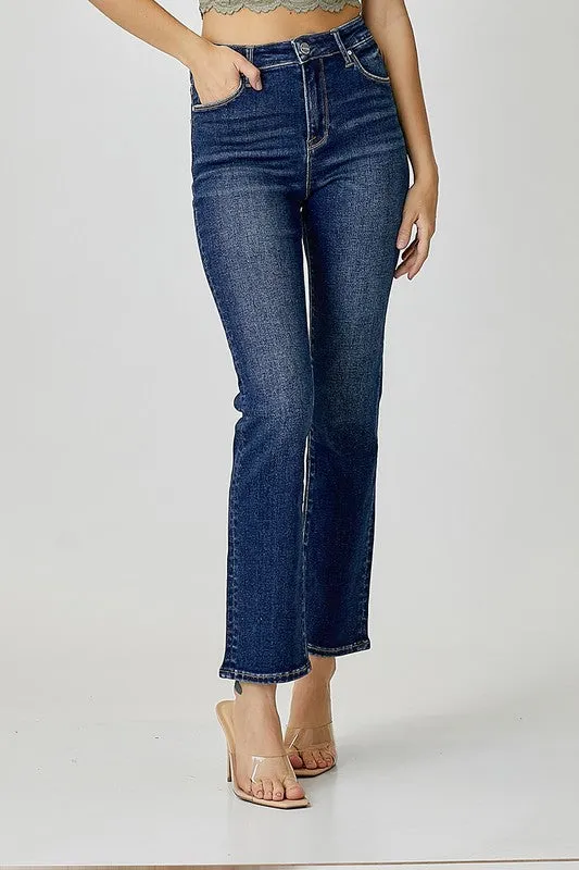 MID RISE ANKLE STRAIGHT SLIM JEANS