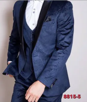 Midnight Blue Paisley Velvet Jacket