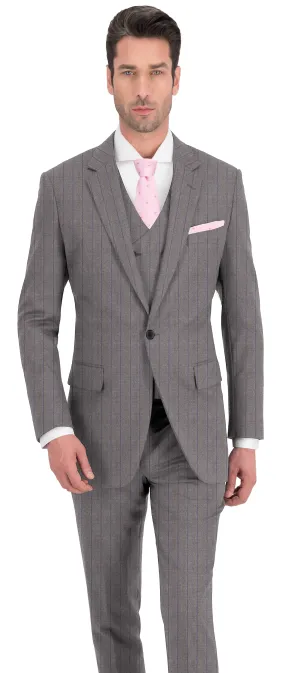 Mink Grey With Purple Stripe Suit