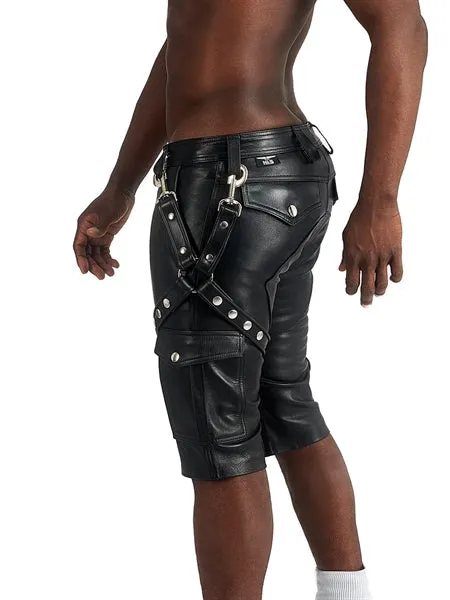Mister B - Zwart Lederen Been Harnas - Tuigje - Verkrijgbaar in S/M en L/XL