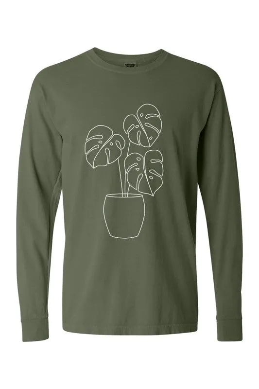 Monstera Plant Comfort Colors Long Sleeve PLUS