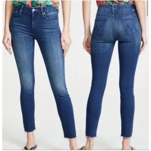 MOTHER The Looker Ankle Fray Jeans in Invitation Only Wash. Size. 25.