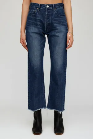 Moussy - Capac Wide Straight Cropped Jeans - Blue