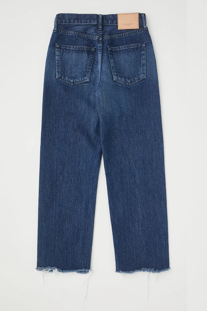 Moussy - Capac Wide Straight Cropped Jeans - Blue