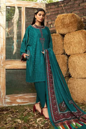 MPT 1201 A | Maria B MPrints Winter Collection 2021 | Unstitched Embroidered Khaddar Suits