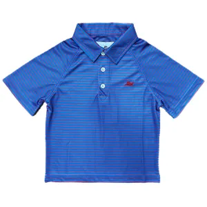 NAVY AND RED STRIPE POLO