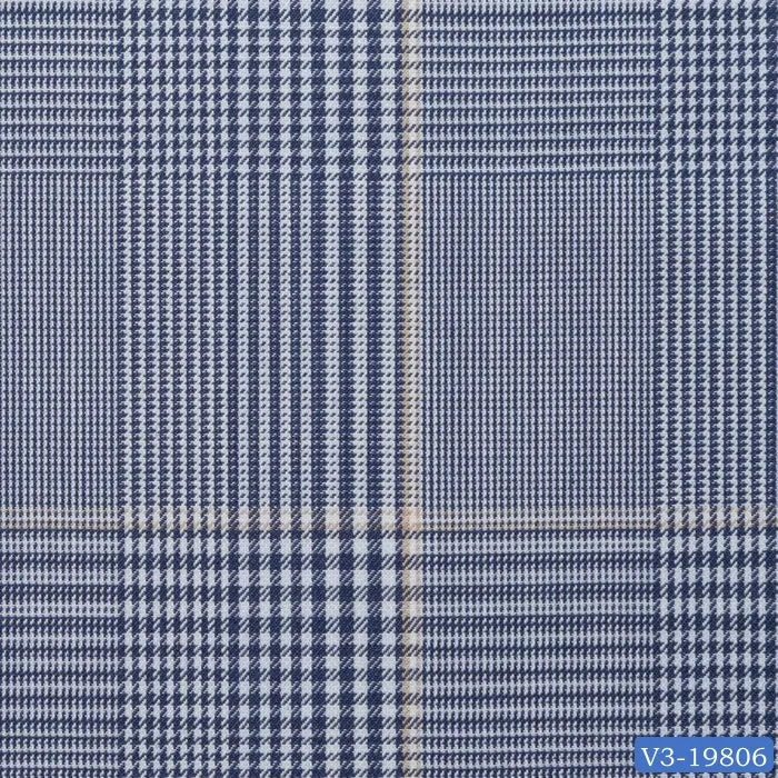 Navy Blue with Tan Check Short Suit