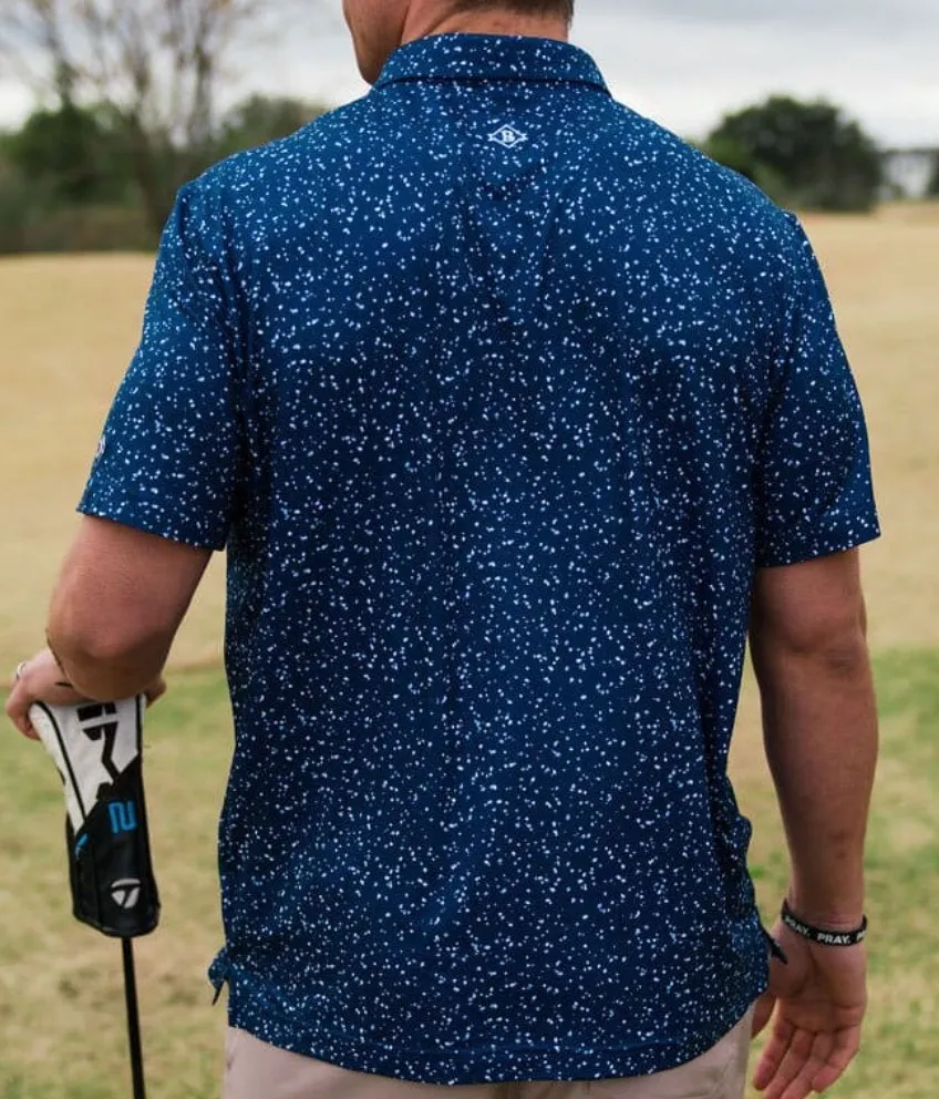 Navy Speckled Performance Polo