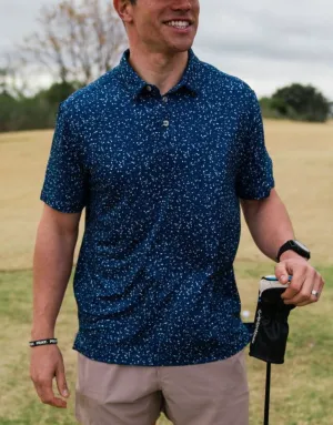Navy Speckled Performance Polo