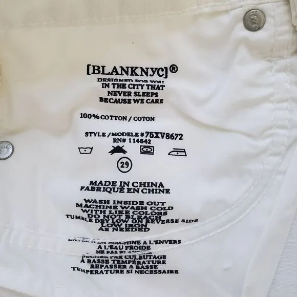 NEW! Blank NYC | Frayed Hem White Denim Shorts - size 29