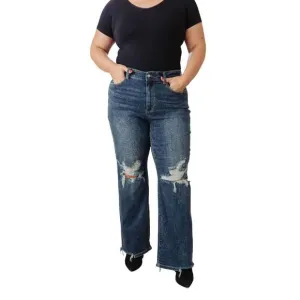 NEW JUDY BLUE high rise 90's straight jeans in dark wash