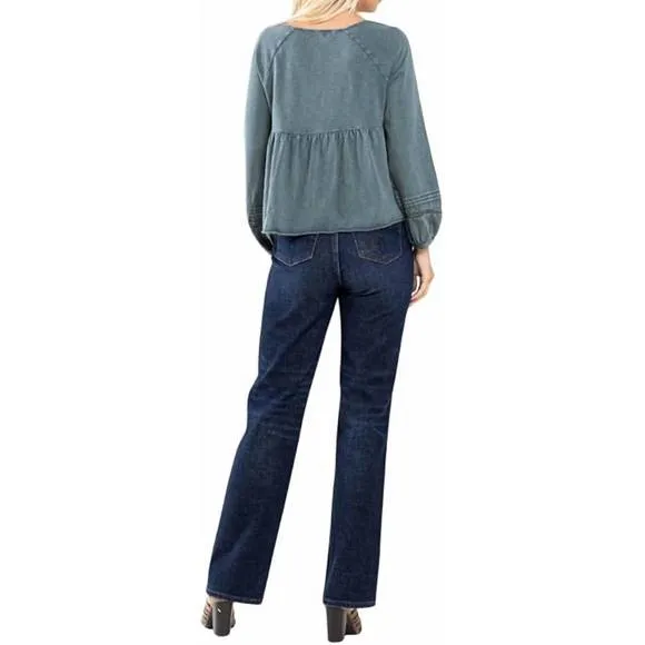 NEW JUDY BLUE high rise button-fly straight jeans in dark wash