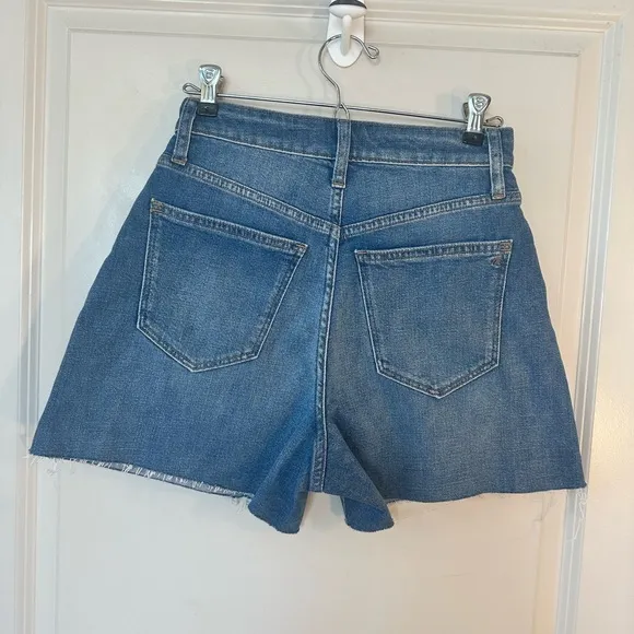 NEW Madewell Curvy High Rise Denim Raw Hem Jean Shorts, Size 25