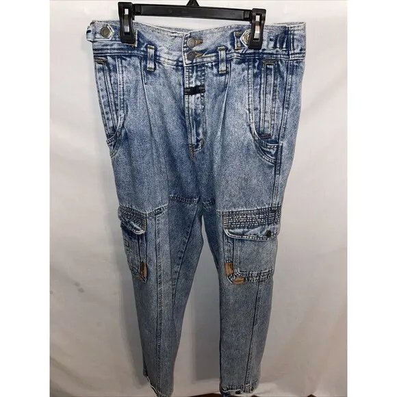 New Order Women’s Straight Jeans Size 30x30 Blue Acid Wash Streetwear Grunge
