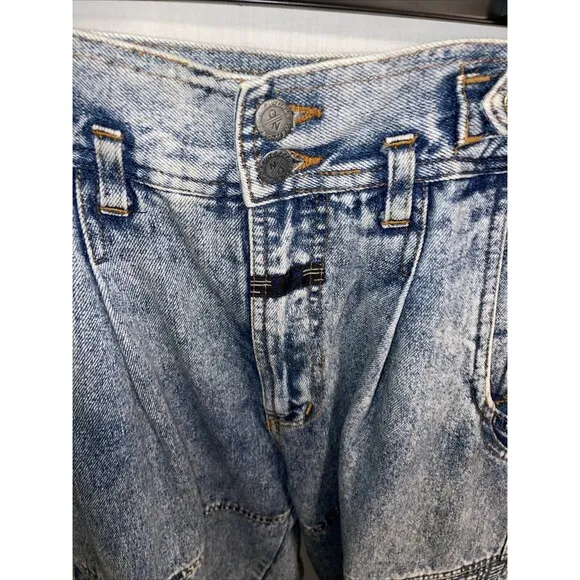 New Order Women’s Straight Jeans Size 30x30 Blue Acid Wash Streetwear Grunge