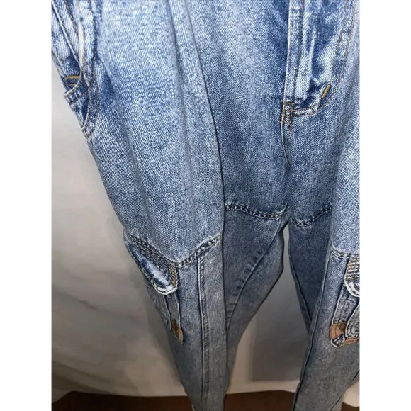 New Order Women’s Straight Jeans Size 30x30 Blue Acid Wash Streetwear Grunge