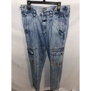 New Order Women’s Straight Jeans Size 30x30 Blue Acid Wash Streetwear Grunge