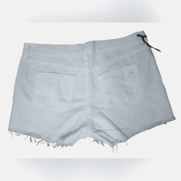New! Rag &amp; Bone Bright White Mid Rise Cut off Denim Jena Shorts Size 27