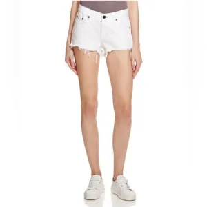 New! Rag &amp; Bone Bright White Mid Rise Cut off Denim Jena Shorts Size 27