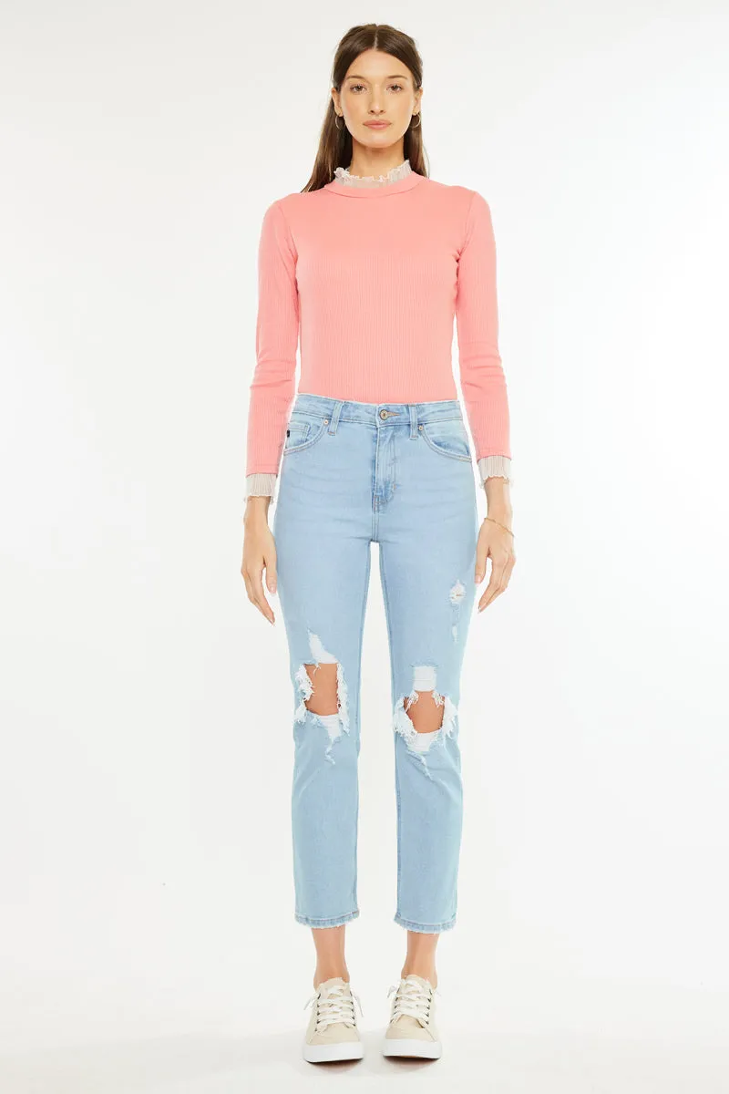 Norrine High Rise Slim Straight Leg Jeans