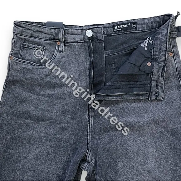 NWT BlankNYC Baxter Rib Cage High Rise Straight Jeans In City Streets Black 31