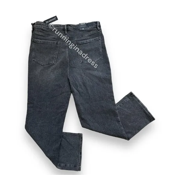 NWT BlankNYC Baxter Rib Cage High Rise Straight Jeans In City Streets Black 31