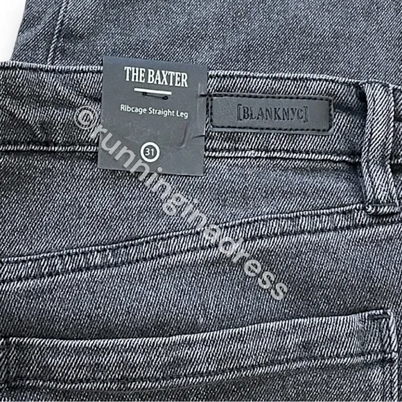 NWT BlankNYC Baxter Rib Cage High Rise Straight Jeans In City Streets Black 31
