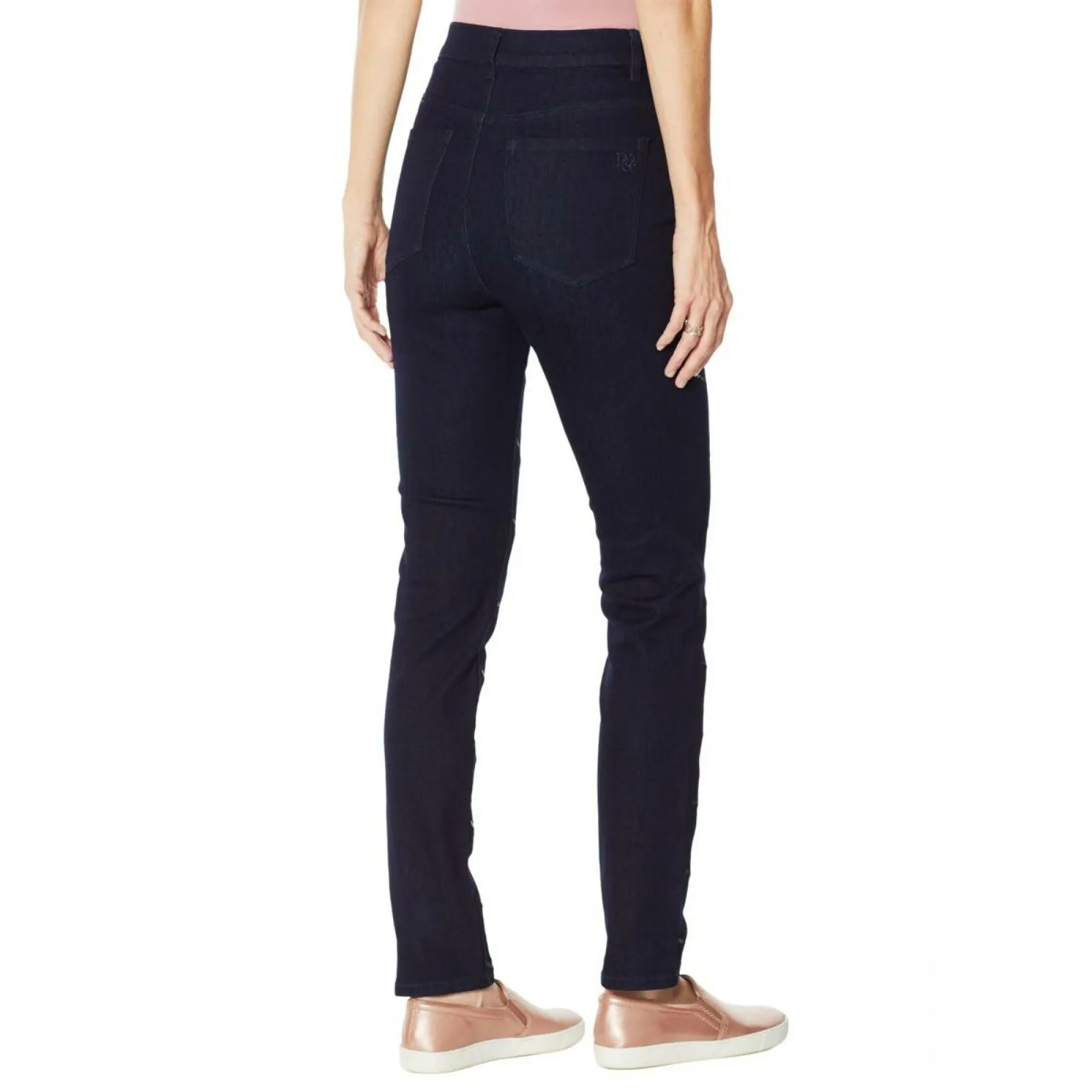 NWT DG2 By Diane Gilman Womens Sequin Stripe Skinny Jean. 730934-Petite 10P